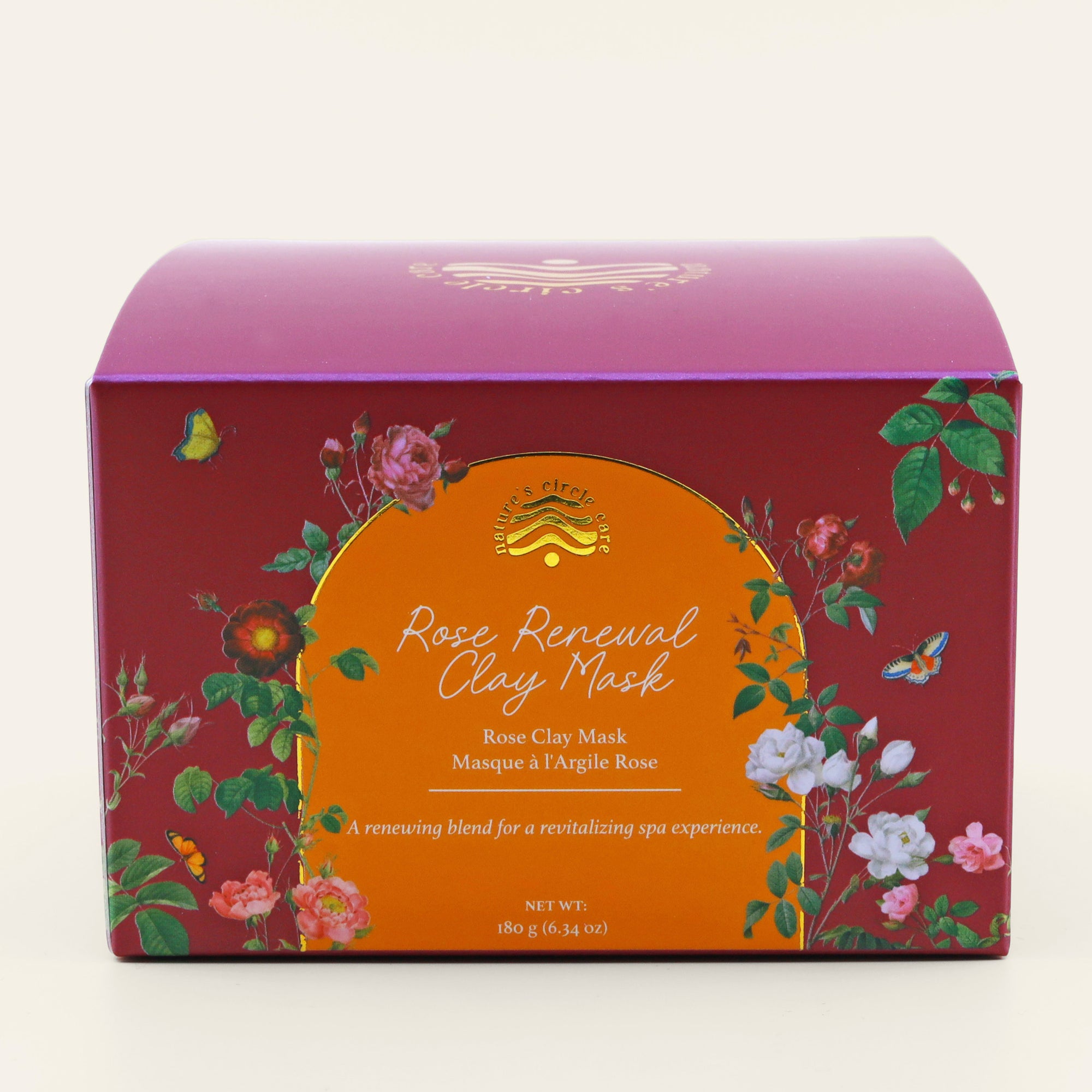 Rose Clay Mask box by Nature's Circle Care.