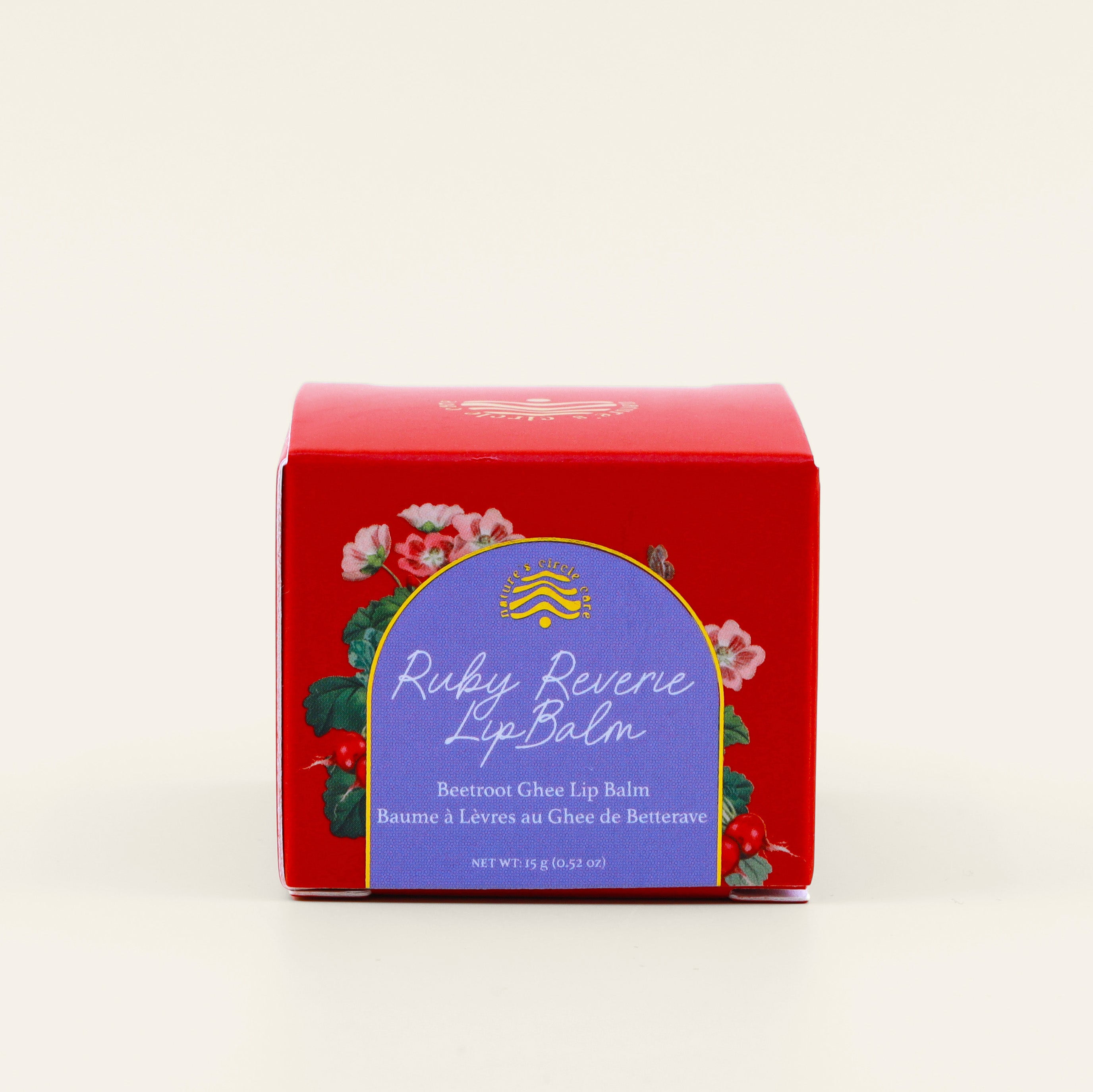 Beetroot & Ghee Lip Balm box by Nature's Circle Care.