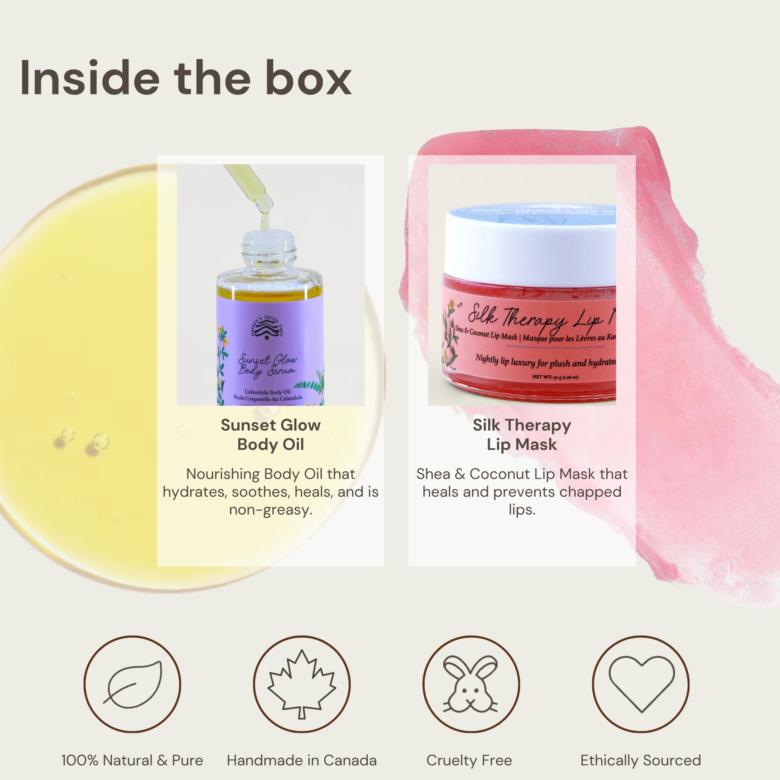 Walk in Garden Gift Box with natural skin and bath products that is 100% natural and pure, handmade in Canada, cruelty free, and ethically sourced.