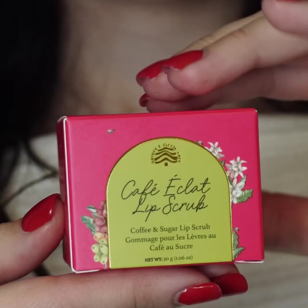 Coffee Sugar Lip Scrub Application to gently exfoliate chapped lips.